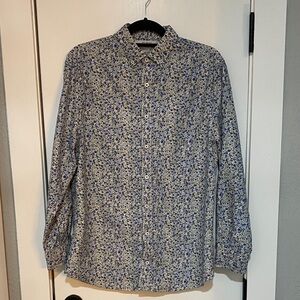 Nick Graham everywhere Floral Blue and White Men's Shirt